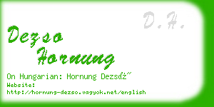 dezso hornung business card